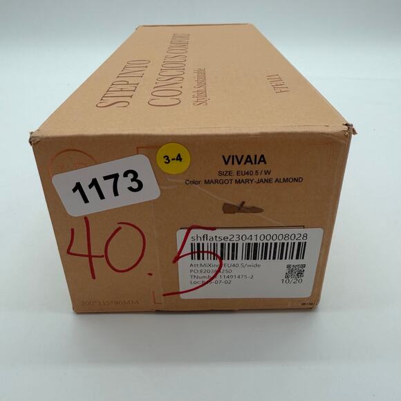 Vivaia Margot Mary Jane Comfort Old Money Washable Arch Support Flats Almond 9W - Picture 7 of 8